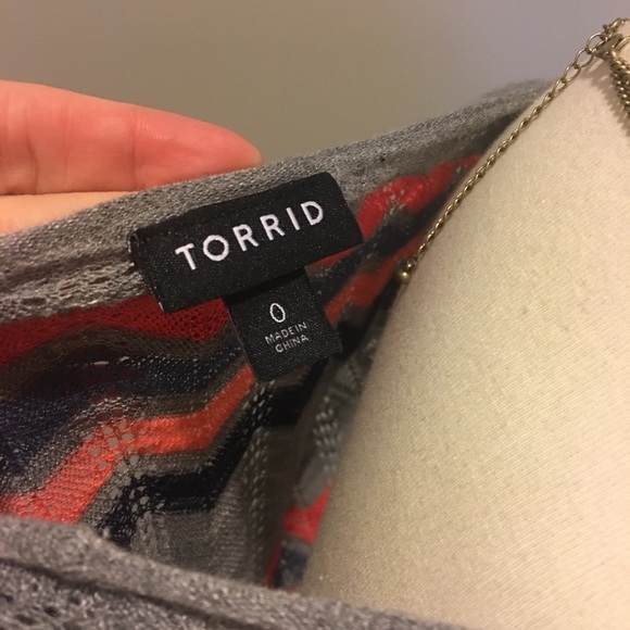 Torrid Chevron Pointelle Knit Drape Front Cardigan - Picture 6 of 8